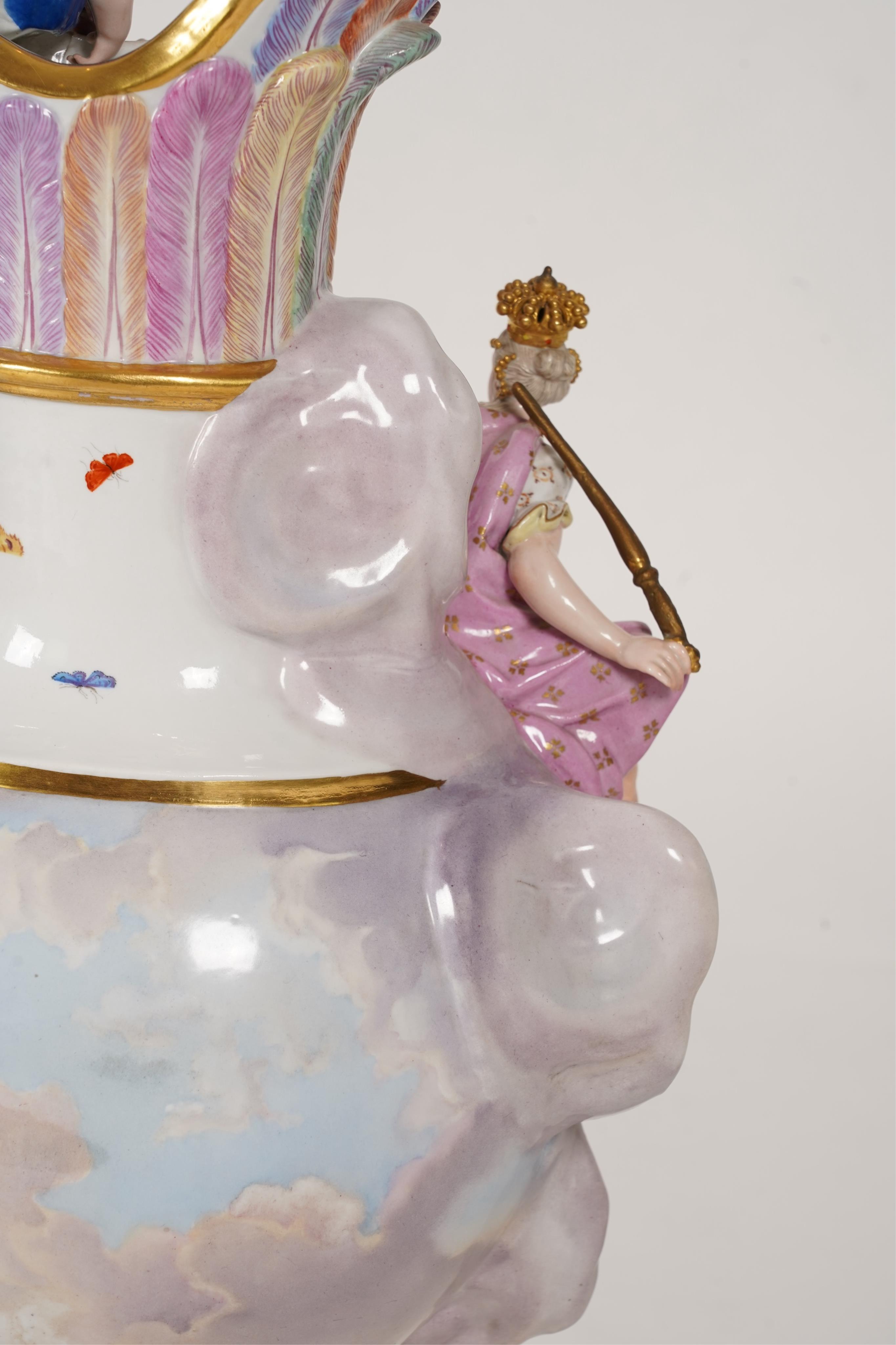 A large Meissen ‘Elements’ ewer, emblematic of air, late 19th century